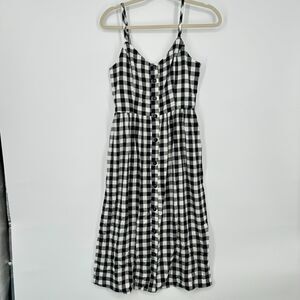 41 Hawthorn Black Gingham Plaid Midi Dress Size Small Cottage Fall